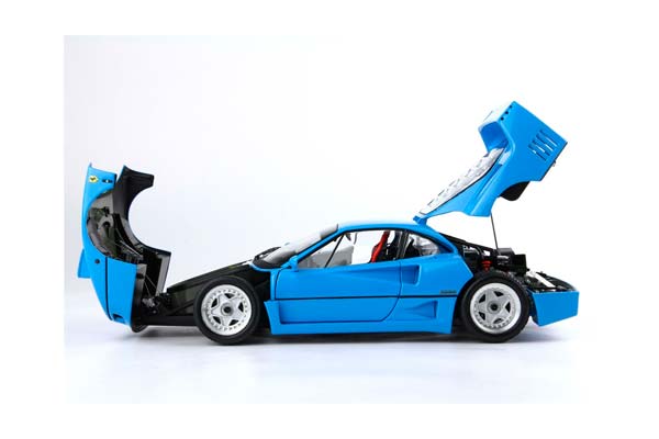 FERRARI F40 LIGHT BLUE AND SILVER RIMS BBR-KYOSHO / ФЕРРАРИ Ф40 ЛИГХТ ДИСКИ ББР-КИОСХО 1:18 ГОЛУБОЙ — фото 8