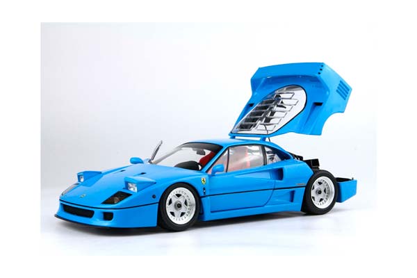 FERRARI F40 LIGHT BLUE AND SILVER RIMS BBR-KYOSHO / ФЕРРАРИ Ф40 ЛИГХТ ДИСКИ ББР-КИОСХО 1:18 ГОЛУБОЙ — фото 9