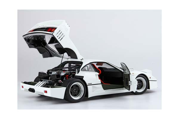 FERRARI F40 WHITE AND BLACK-SILVER RIMS BBR-KYOSHO / ФЕРРАРИ Ф40 - ДИСКИ ББР-КИОСХО 1:18 БЕЛЫЙ — фото 3