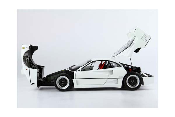 FERRARI F40 WHITE AND BLACK-SILVER RIMS BBR-KYOSHO / ФЕРРАРИ Ф40 - ДИСКИ ББР-КИОСХО 1:18 БЕЛЫЙ — фото 9