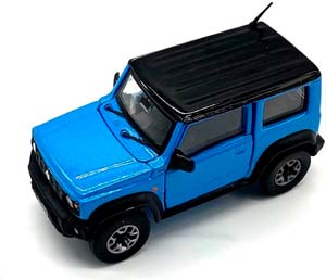 SUZUKI JIMNY LB74 2018 (ПРАВОРУЛЬНЫЙ) СИНИЙ С ЧЕРНЫМ ВЕРХОМ (ДЛИНА МОДЕЛИ 6-10 СМ)