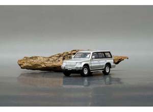 MITSUBISHI PAJERO 2 ПОКОЛЕНИЕ 1996 (ЛЕВОРУЛЬНЫЙ) СЕРЕБРИСТЫЙ С БЕЛЫМ (ДЛИНА МОДЕЛИ 6-10 СМ)
