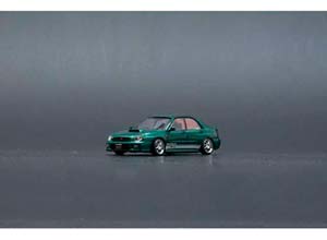 SUBARU IMPREZA WRX 2001 (ЛЕВОРУЛЬНЫЙ) С ДОП.КОЛЕСАМИ, ЗЕЛЕНЫЙ (ДЛИНА МОДЕЛИ 6-10 СМ)
