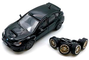 SUBARU IMPREZA WRX 2009 (ЛЕВОРУЛЬНЫЙ) ЧЕРНЫЙ (ДЛИНА МОДЕЛИ 6-10 СМ)