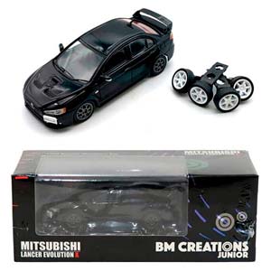 MITSUBISHI LANCER EVO X 2007 (ПРАВОРУЛЬНЫЙ) ЧЕРНЫЙ (ДЛИНА МОДЕЛИ 6-10 СМ) — фото 4