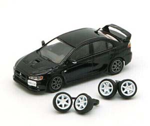 MITSUBISHI LANCER EVO X 2007 (ЛЕВОРУЛЬНЫЙ) ЧЕРНЫЙ (ДЛИНА МОДЕЛИ 6-10 СМ)