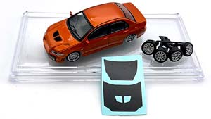 MITSUBISHI LANCER EVOLUTION VII 2001 (ПРАВОРУЛЬНЫЙ) ОРАНЖЕВЫЙ (ДЛИНА МОДЕЛИ 6-10 СМ)