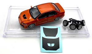 MITSUBISHI LANCER EVOLUTION VII 2001 (ЛЕВОРУЛЬНЫЙ) ОРАНЖЕВЫЙ (ДЛИНА МОДЕЛИ 6-10 СМ)
