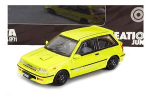 TOYOTA STARLET TURBO S EP71 (1988), YELLOW (ДЛИНА МОДЕЛИ 6-10 СМ)