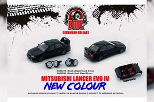 MITSUBISHI LANCER EVO IV, BLACK RIGHT HAND DRIVE (ДЛИНА МОДЕЛИ 6-10 СМ)