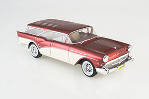 BUICK CENTURY CABALLERO ESTATE 1957 METALLIC RED/LIGHT BEIGE — фото 6