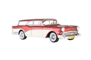 BUICK CENTURY CABALLERO ESTATE 1957 METALLIC RED/LIGHT BEIGE — фото 1
