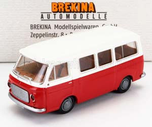 FIAT 238 MINIBUS 1966, RED WHITE (ДЛИНА МОДЕЛИ 3-5 СМ)