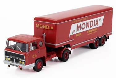 BERNARD TDA180 СЕДЕЛЬНЫЙ ТЯГАЧ C ПОЛУПРИЦЕПОМ MONDIA 1960 / БЕРНАРД TDA180 МОНДИА КРАСНЫЙ