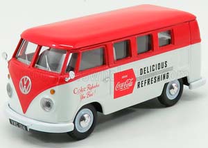 VW VOLKSWAGEN T1 CAMPER VAN COCA-COLA 1961, WHITE RED