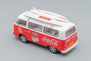 VW VOLKSWAGEN T1 MINIBUS COCA-COLA WITH SURFBOARD 1961, WHITE RED — фото 5