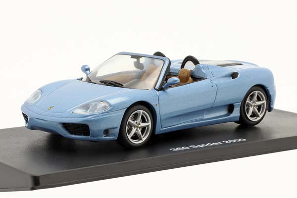 FERRARI 360 SPIDER YEAR 2000 WITH SHOWCASE LIGHT BLUE METALLIC / ФЕРРАРИ 360 СПАЙДЕР БОКС СВЕТЛЫЙ СИНИЙ МЕТАЛЛИК