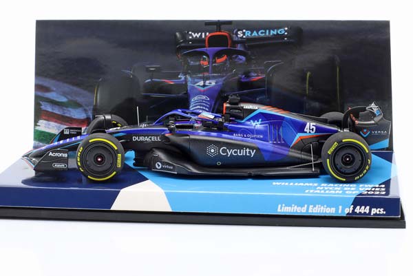 WILLIAMS FW44 #45 ITALIAN GP FORMULA 1 2022 SIGNATURE EDITION N. DE VRIES / ВИЛЬЯМС FW44 ИТАЛИАН ГРАН-ПРИ ФОРМУЛА-1 СИГНАТУРЕ ДЕ ВРИЕС — фото 4