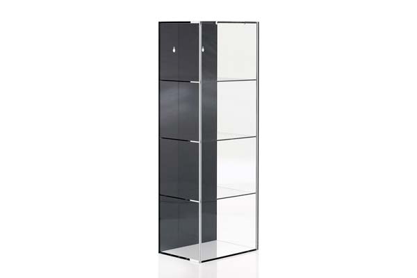 HIGH QUALITY SHOWCASE WITH 4 COMPARTMENTS FOR HELMETS IN SCALE BLACK / ХИГХ КВАЛИТЙ БОКС 4 КОМПАРТМЕНЦ ДЛЯ ХЕЛМЕЦ ЧЕРНЫЙ ПРОЗРАЧНЫЙ