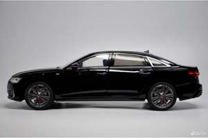 AUDI A6 55TFSI 2024 BLACK / АУДИ А6 ЧЕРНЫЙ (ДЛИНА 28 СМ) СВЕТЯТСЯ ФАРЫ + ЗВУК (БЕЗ УПАКОВКИ - ТОЛЬКО МОДЕЛЬ) — фото 5