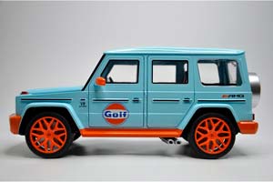 MERCEDES W463 G63 AMG G-CLASS 2017 GULF / МЕРСЕДЕС ГЕЛЕНДВАГЕН ГЕЛИК (ДЛИНА 28 СМ) СВЕТЯТСЯ ФАРЫ + ЗВУК (БЕЗ УПАКОВКИ - ТОЛЬКО МОДЕЛЬ) — фото 5