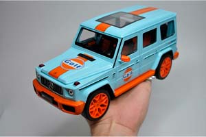 MERCEDES W463 G63 AMG G-CLASS 2017 GULF / МЕРСЕДЕС ГЕЛЕНДВАГЕН ГЕЛИК (ДЛИНА 28 СМ) СВЕТЯТСЯ ФАРЫ + ЗВУК (БЕЗ УПАКОВКИ - ТОЛЬКО МОДЕЛЬ) — фото 10