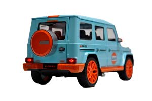 MERCEDES W463 G63 AMG G-CLASS 2017 GULF / МЕРСЕДЕС ГЕЛЕНДВАГЕН ГЕЛИК (ДЛИНА 28 СМ) СВЕТЯТСЯ ФАРЫ + ЗВУК (БЕЗ УПАКОВКИ - ТОЛЬКО МОДЕЛЬ) — фото 2