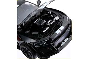 FORD MUSTANG SHELBY GT500 2023 BLACK / ФОРД МУСТАНГ ШЕЛБИ ГТ500 ЧЕРНЫЙ (ДЛИНА 27 СМ) СВЕТЯТСЯ ФАРЫ + ЗВУК (БЕЗ УПАКОВКИ - ТОЛЬКО МОДЕЛЬ) — фото 13