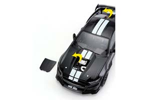 FORD MUSTANG SHELBY GT500 2023 BLACK / ФОРД МУСТАНГ ШЕЛБИ ГТ500 ЧЕРНЫЙ (ДЛИНА 27 СМ) СВЕТЯТСЯ ФАРЫ + ЗВУК (БЕЗ УПАКОВКИ - ТОЛЬКО МОДЕЛЬ) — фото 9