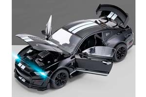 FORD MUSTANG SHELBY GT500 2023 BLACK / ФОРД МУСТАНГ ШЕЛБИ ГТ500 ЧЕРНЫЙ (ДЛИНА 27 СМ) СВЕТЯТСЯ ФАРЫ + ЗВУК (БЕЗ УПАКОВКИ - ТОЛЬКО МОДЕЛЬ) — фото 2