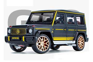 MERCEDES W463 G63 AMG G-CLASS 2017 BLACK / МЕРСЕДЕС ГЕЛЕНДВАГЕН ГЕЛИК ЧЕРНЫЙ (ДЛИНА 28 СМ) СВЕТЯТСЯ ФАРЫ + ЗВУК (БЕЗ УПАКОВКИ) — фото 4