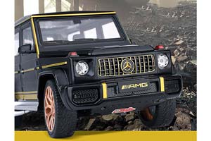 MERCEDES W463 G63 AMG G-CLASS 2017 BLACK / МЕРСЕДЕС ГЕЛЕНДВАГЕН ГЕЛИК ЧЕРНЫЙ (ДЛИНА 28 СМ) СВЕТЯТСЯ ФАРЫ + ЗВУК (БЕЗ УПАКОВКИ) — фото 7