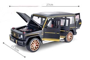 MERCEDES W463 G63 AMG G-CLASS 2017 BLACK / МЕРСЕДЕС ГЕЛЕНДВАГЕН ГЕЛИК ЧЕРНЫЙ (ДЛИНА 28 СМ) СВЕТЯТСЯ ФАРЫ + ЗВУК (БЕЗ УПАКОВКИ) — фото 2