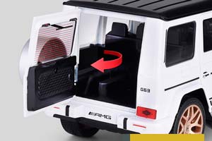MERCEDES W463 G63 AMG G-CLASS 2017 WHITE / МЕРСЕДЕС ГЕЛЕНДВАГЕН ГЕЛИК БЕЛЫЙ (ДЛИНА 28 СМ) СВЕТЯТСЯ ФАРЫ + ЗВУК (БЕЗ УПАКОВКИ) — фото 3