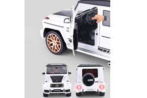 MERCEDES W463 G63 AMG G-CLASS 2017 WHITE / МЕРСЕДЕС ГЕЛЕНДВАГЕН ГЕЛИК БЕЛЫЙ (ДЛИНА 28 СМ) СВЕТЯТСЯ ФАРЫ + ЗВУК (БЕЗ УПАКОВКИ) — фото 7