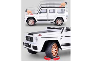MERCEDES W463 G63 AMG G-CLASS 2017 WHITE / МЕРСЕДЕС ГЕЛЕНДВАГЕН ГЕЛИК БЕЛЫЙ (ДЛИНА 28 СМ) СВЕТЯТСЯ ФАРЫ + ЗВУК (БЕЗ УПАКОВКИ) — фото 8