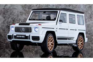 MERCEDES W463 G63 AMG G-CLASS 2017 WHITE / МЕРСЕДЕС ГЕЛЕНДВАГЕН ГЕЛИК БЕЛЫЙ (ДЛИНА 28 СМ) СВЕТЯТСЯ ФАРЫ + ЗВУК (БЕЗ УПАКОВКИ) — фото 10