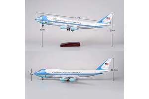 BOEING 747 PRESIDENT OF UNITED STATES / МОДЕЛЬ САМОЛЕТА БОИНГ 747 ПРЕЗИДЕНТА США (С ОСВЕЩЕНИЕМ САЛОНА НА ШАССИ ДЛИНА 46 СМ) — фото 5