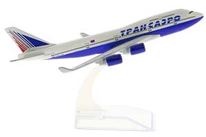 BOEING 747 TRANSAERO / МОДЕЛЬ САМОЛЕТА БОИНГ 747 ТРАНСАЭРО (ДЛИНА 16 СМ) — фото 3