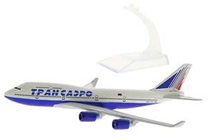 BOEING 747 TRANSAERO / МОДЕЛЬ САМОЛЕТА БОИНГ 747 ТРАНСАЭРО (ДЛИНА 16 СМ) — фото 7