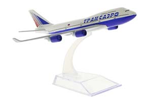 BOEING 747 TRANSAERO / МОДЕЛЬ САМОЛЕТА БОИНГ 747 ТРАНСАЭРО (ДЛИНА 16 СМ) — фото 2