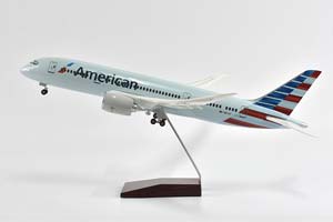 BOEING 787-9 DREAMLINER AMERICAN AIRLINES / МОДЕЛЬ САМОЛЕТА БОИНГ 787-9 ДРИМЛАЙНЕР АМЕРИКАН ЭРЛАЙНС С ОСВЕЩЕНИЕМ САЛОНА НА ШАССИ (ДЛИНА 41 СМ) — фото 5