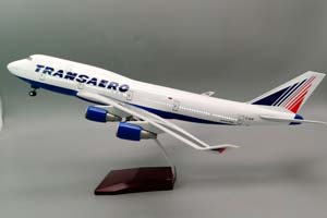 BOEING 747 TRANSAERO (47 CM LONG) / МОДЕЛЬ САМОЛЕТА БОИНГ 747 ТРАНСАЭРО С ПОДСВЕТКОЙ ИЛЛЮМИНАТОРОВ (ДЛИНА 47 СМ) — фото 4