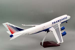 BOEING 747 TRANSAERO (47 CM LONG) / МОДЕЛЬ САМОЛЕТА БОИНГ 747 ТРАНСАЭРО С ПОДСВЕТКОЙ ИЛЛЮМИНАТОРОВ (ДЛИНА 47 СМ) — фото 8