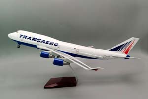 BOEING 747 TRANSAERO (47 CM LONG) / МОДЕЛЬ САМОЛЕТА БОИНГ 747 ТРАНСАЭРО С ПОДСВЕТКОЙ ИЛЛЮМИНАТОРОВ (ДЛИНА 47 СМ) — фото 2