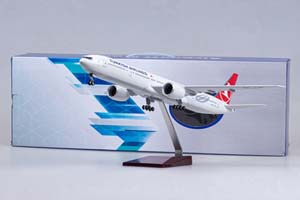 МОДЕЛЬ САМОЛЕТА BOEING 777 TURKISH AIRLINES / БОИНГ 777 ТУРКИШ ЭРЛАЙНС (С ПОДСВЕТКОЙ ИЛЛЮМИНАТОРОВ ДЛИНА 47 СМ) — фото 12