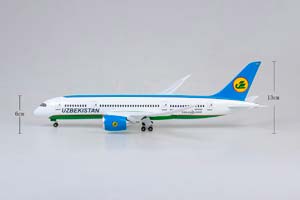 МОДЕЛЬ САМОЛЕТА BOEING 787-9 DREAMLINER UZBEKISTAN / МОДЕЛЬ САМОЛЕТА БОИНГ 787-9 ДРИМЛАЙНЕР УЗБЕКСКИЕ АВИАЛИНИИ (С ОСВЕЩЕНИЕМ САЛОНА НА ШАССИ ДЛИНА 45 СМ) — фото 9