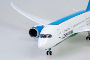 МОДЕЛЬ САМОЛЕТА BOEING 787-9 DREAMLINER UZBEKISTAN / МОДЕЛЬ САМОЛЕТА БОИНГ 787-9 ДРИМЛАЙНЕР УЗБЕКСКИЕ АВИАЛИНИИ (С ОСВЕЩЕНИЕМ САЛОНА НА ШАССИ ДЛИНА 45 СМ) — фото 10