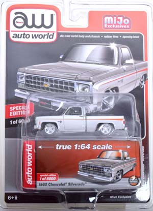 CHEVROLET SILVERADO PICK UP 1980 WHITE SILVER (ДЛИНА МОДЕЛИ 6-10 СМ)