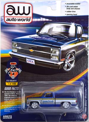 CHEVROLET SILVERADO PICK UP GOOD YEAR 1983 BLUE SILVER YELLOW (ДЛИНА МОДЕЛИ 6-10 СМ)